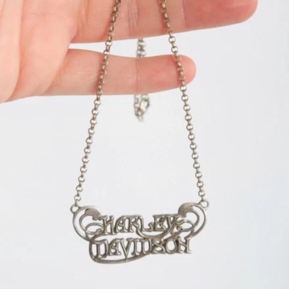 Vintage Harley Davidson Sterling Silver Rolo chain necklace